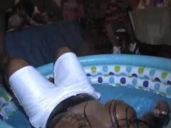 ぽっちゃり, 黒人, チン, バック, 黒人, 淫乱熟女, オージー, 三人