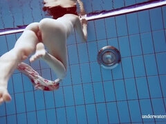 18, ビキニ, 女, Hd, プール, 赤毛, 一人, オッパイの