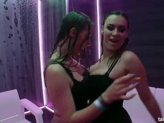 Big Tit Lesbos Soap Up in Orgy Shower
