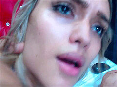 Blue witnessed ash-blonde shemale stuffed with her bf's fuck-stick