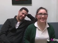 Amateur, Blowjob, Brunette, Chubby, Glasses, Schoolgirl