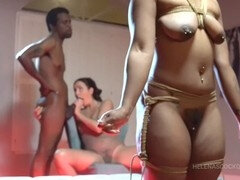 Anal, Bondage, Éjaculation interne, Femelle, Partouze, Béant, Interracial, Orgasme