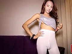 Anaal, Aziatisch, Voeten, Vingeren, Ladyboy, Shemale, Alleen, Thais