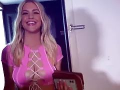 Schönheit, Blondine, Verrückt, Hundestellung, Domination, Muschi, Schreiend, Sklave
