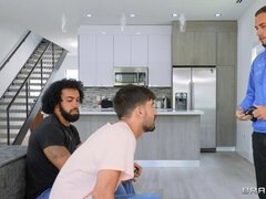 美女, デカパイ, ブロンド, ハードコア, 淫乱熟女, ポルノスター, シャワー, 三人