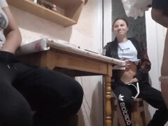 言葉責め, 自家製, キッチン, レズビアン, オーガズム, オマンコ, 濡れ