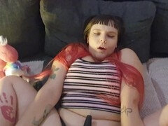 Shaved pussy, bdsm, toe curling orgasm