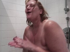 Shower masturbation, big natural tits mature, mature milf