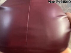 Grosser arsch, Braunhaarige, Freundin, Selbstgemacht, Leder, Mutti, Höschen, Pov