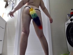 Dancing naked with a tail