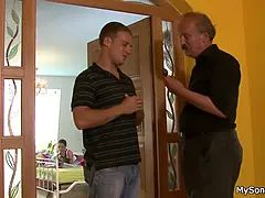 Father in law getting busted fucking son's gf