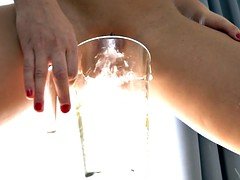 Anally pounded babe gets jizz on feet