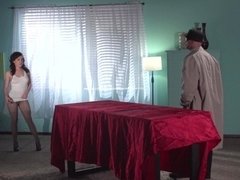 Lécher le cul, Sucer une bite, Brunette brune, Léchez, Massage, Seins naturels, Huilée, Chevaucher