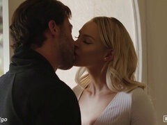 Blondine, Hundestellung, Frau, Küssen, Lecken, Natürlich, Orgasmus, Reiten