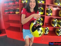 18, デカチン, デカパイ, フェラチオ, 巨乳な, ハメ撮り, ティーン, タイ