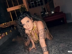 Grote kont, Zwart, Bruinharig, Auto, Hondjeshouding, Dik, Penis, Tatoeage