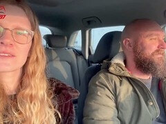 Car blowjob cum in mouth, skinny teen, cum in mouth homemade