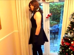 Christmas Wanking in Thigh-High Boots