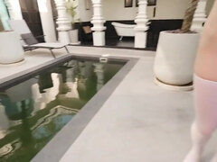 Young beauty shares intense hotel manager passion
