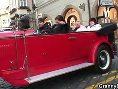He is picking up and banging old bitch