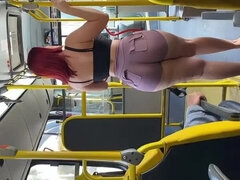 Arsch, Bus, Verrückt, Latina, Hausmädchen, Prostituierte, Öffentlich, Spanner