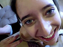 CFNM amateur 21yo sucks professors cock at home