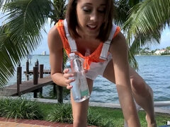 Chica, Mamada, Flexible, Latina, Tetas naturales, Aceite, Pov, Coño