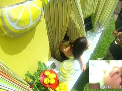 ビキニ, ディルド, バック, なめる, 自然山雀, オイル, オマンコ, 濡れ