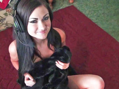 Gamer girl is taking a break from playing games