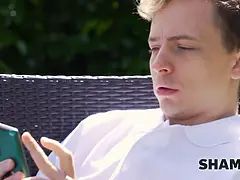 Grosse titten, Blondine, Britisch, Geschnappt, Masturbation, Reif, Milf, Schreiend