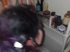 Dumb Goth Slut Gets Facefucked And Pissed On