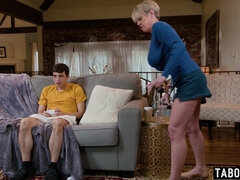 Stepson mesmerized by stepmothers twat