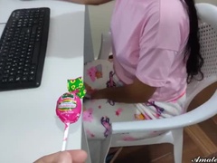 Stepdad's Betrayal: Latina Stepmom Unknowingly Sucks His Cock, Thinking It's a Lollipop