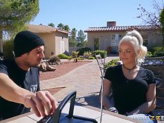 Extreme huge tits vs young neighbour