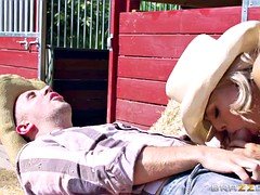 Farmer's lustful daughter Luna Star gets assfucked in the stables