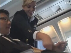 Asiatisch, Blondine, Handjob, Interrassisch, Japanische massage, Öffentlich, Stewardess