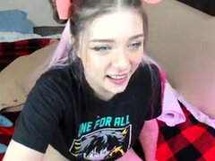 Natural-tits, uber-cute, faux-cock