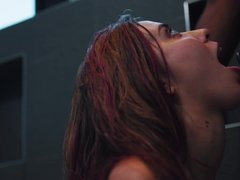 Noire, Hard, Interracial, Léchez, Petite femme, Chatte, Nénés, Sous marin