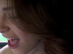 Lucky driver pounds Abby Paradise sweet pussy in exchange for a free ride