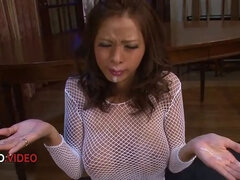 Seductive JAV Star Ema Kisaki Takes Two Hard Tools Deeply In Her Mouth