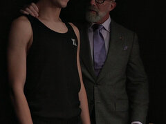 Submissive twink anally toyed and rimmed by gay daddy