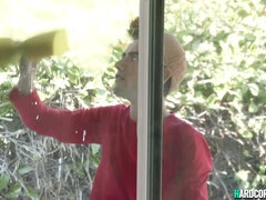 Windows washer fucks huge knockers wife
