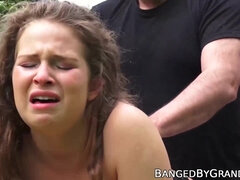 Grote lul, Pijpbeurt, Sperma in mond, Hondjeshouding, Hd, Buiten, Klein, Tiener