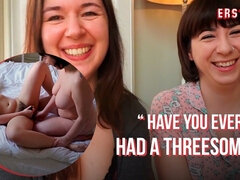 Grote mammen, Bruinharig, Voeten, Hd, Lesbisch, Likken, Natuurlijke tieten, Gezichtspunt