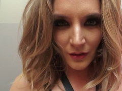 A girl pulls a cock straight in front of the camera in a pov scene