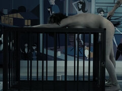 お尻, 緊縛, 茶髪の, 指いじり, 奴隷, スパンキング