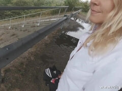 Test Of Courage! Truck Driver Fucks Me Anal On The Highway Bridge !! With Miley Weasel