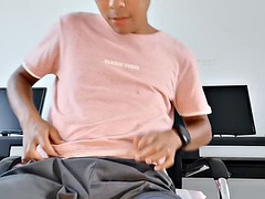 デカチン, 大学生, カワイイ, 手コキする, ハードコア, オナニー, 一人, ティーン
