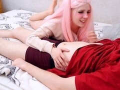 Romantic homemade sex with a cute babe and a creamy surprise in her tight ass