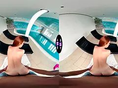 Chesty babe teases and nails fortunate guy by the pool - tmwvrnet